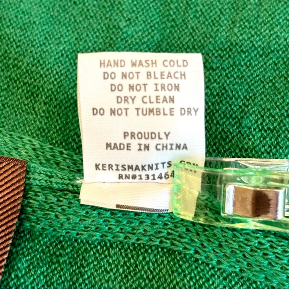 Kerisma Wool Arcylic Emerald Green Soft Knit Poncho Wrap Scarf Shawl Women Drape - Picture 13 of 14